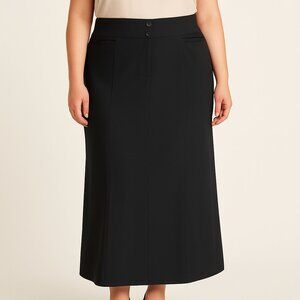 Lane Bryant Womens‎ Size 18 Black Maxi Skirt Pockets Career Stretch Rayon Blend